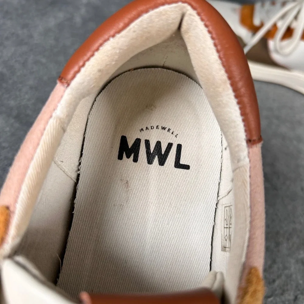Madewell MWL Court Sneakers Colorblock Leather Suede Pink Brown Women 9.5M Men 8
